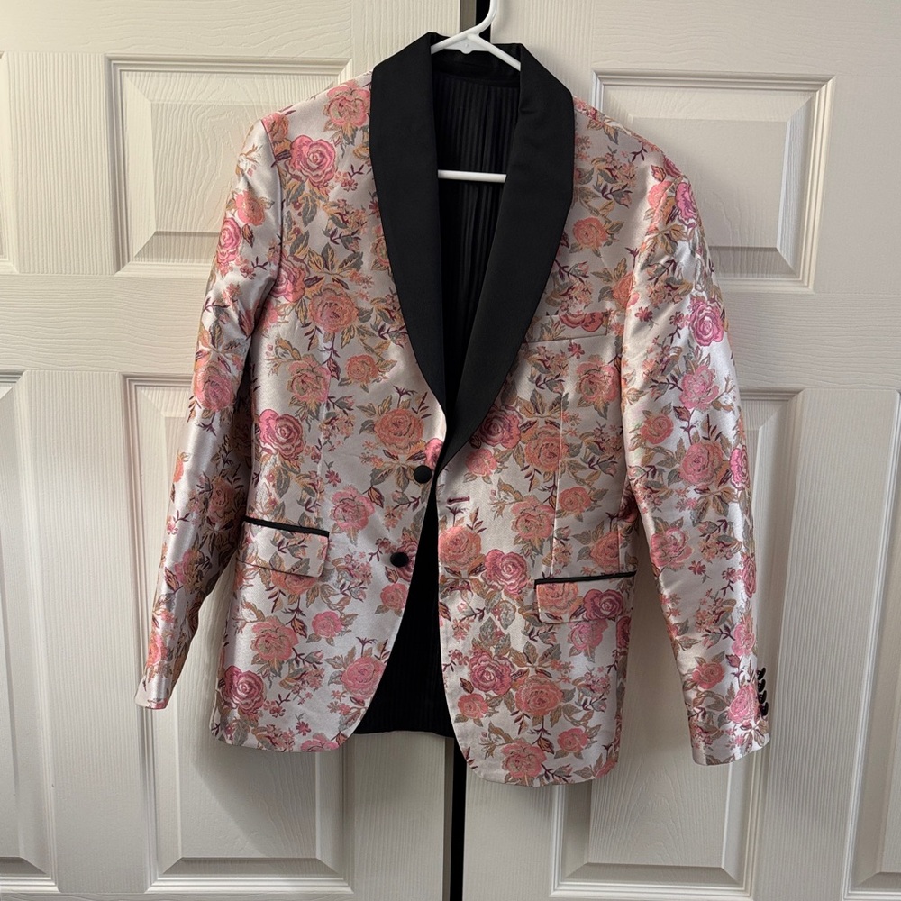 Zara Floral Blazer with Black Lapel